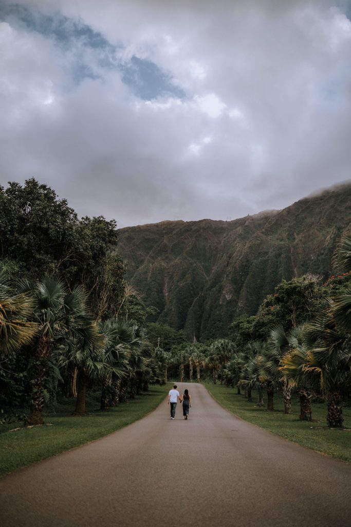 maternity session with mom and dad to be at Ho'omaluhia Botanical Gardens + Kualoa Beach | Anela Benavides