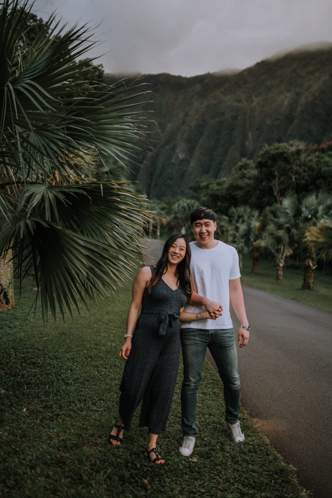 maternity session with mom and dad to be at Ho'omaluhia Botanical Gardens + Kualoa Beach | Anela Benavides
