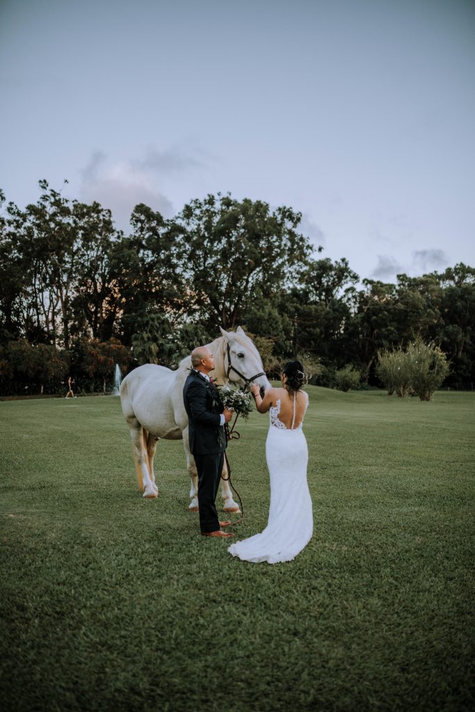 Bride and groom wedding day portraits at Sunset Ranch | Anela Benavides Photography