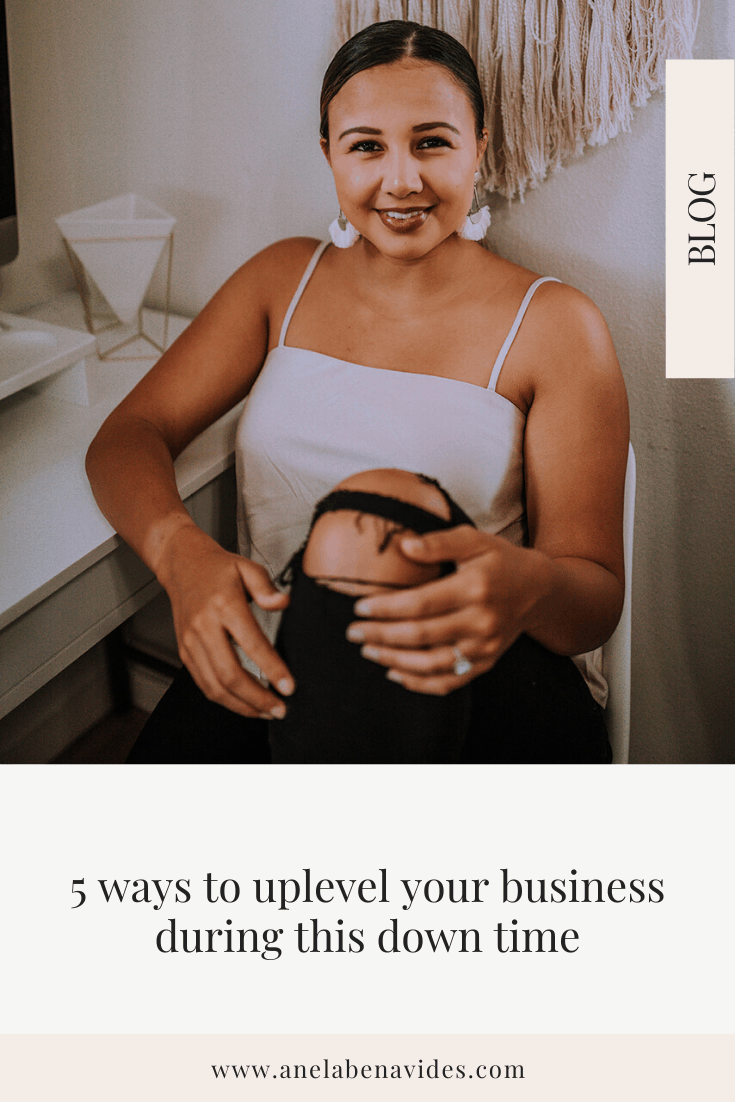 5 Things to Uplevel your Business During This Down Time by Anela Benavides Photography. This blog post includes tips for photographers, working from home strategies and home office inspiration. #homeoffice #workfromhome #photography