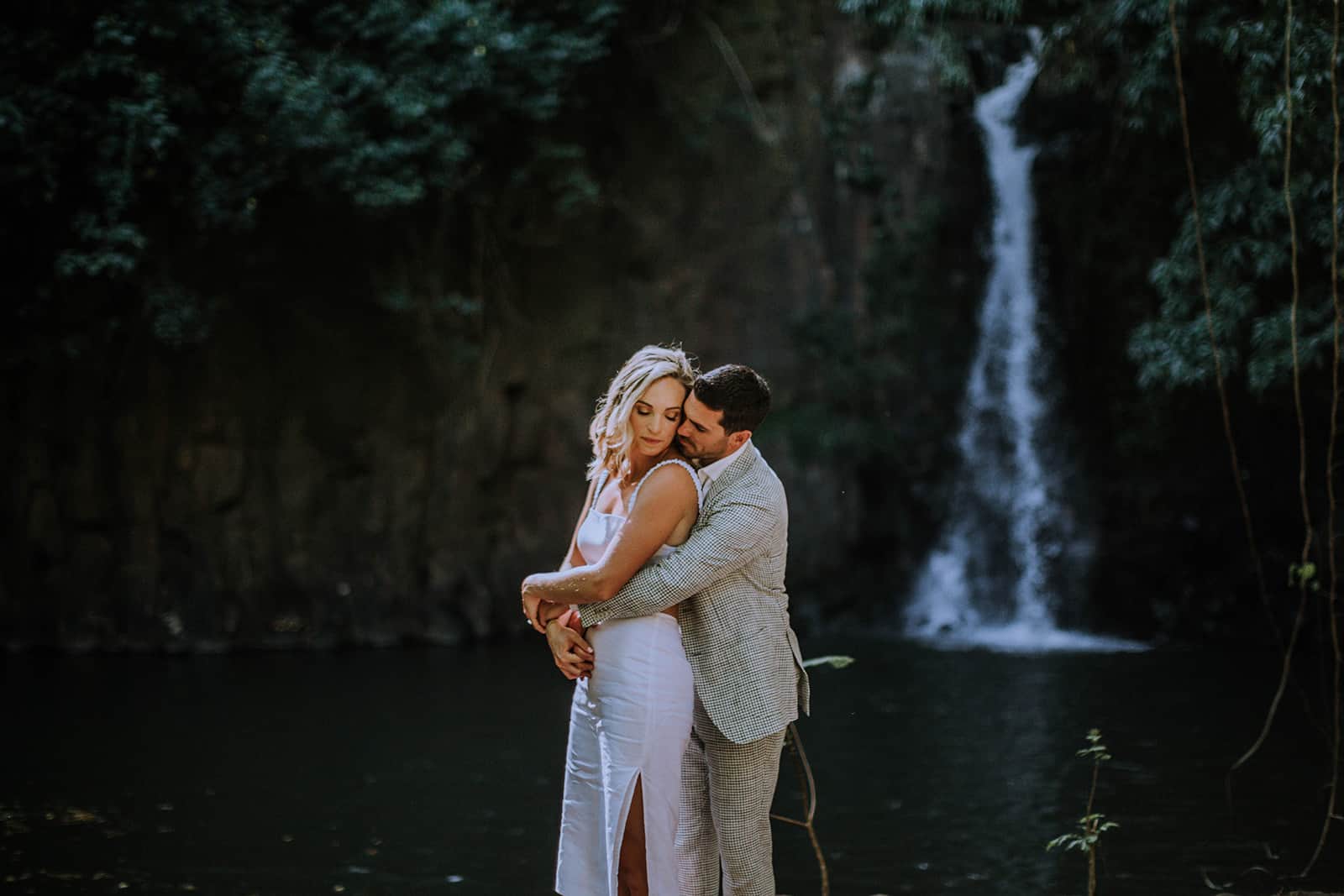 adventure waterfall destination elopement in Kauai