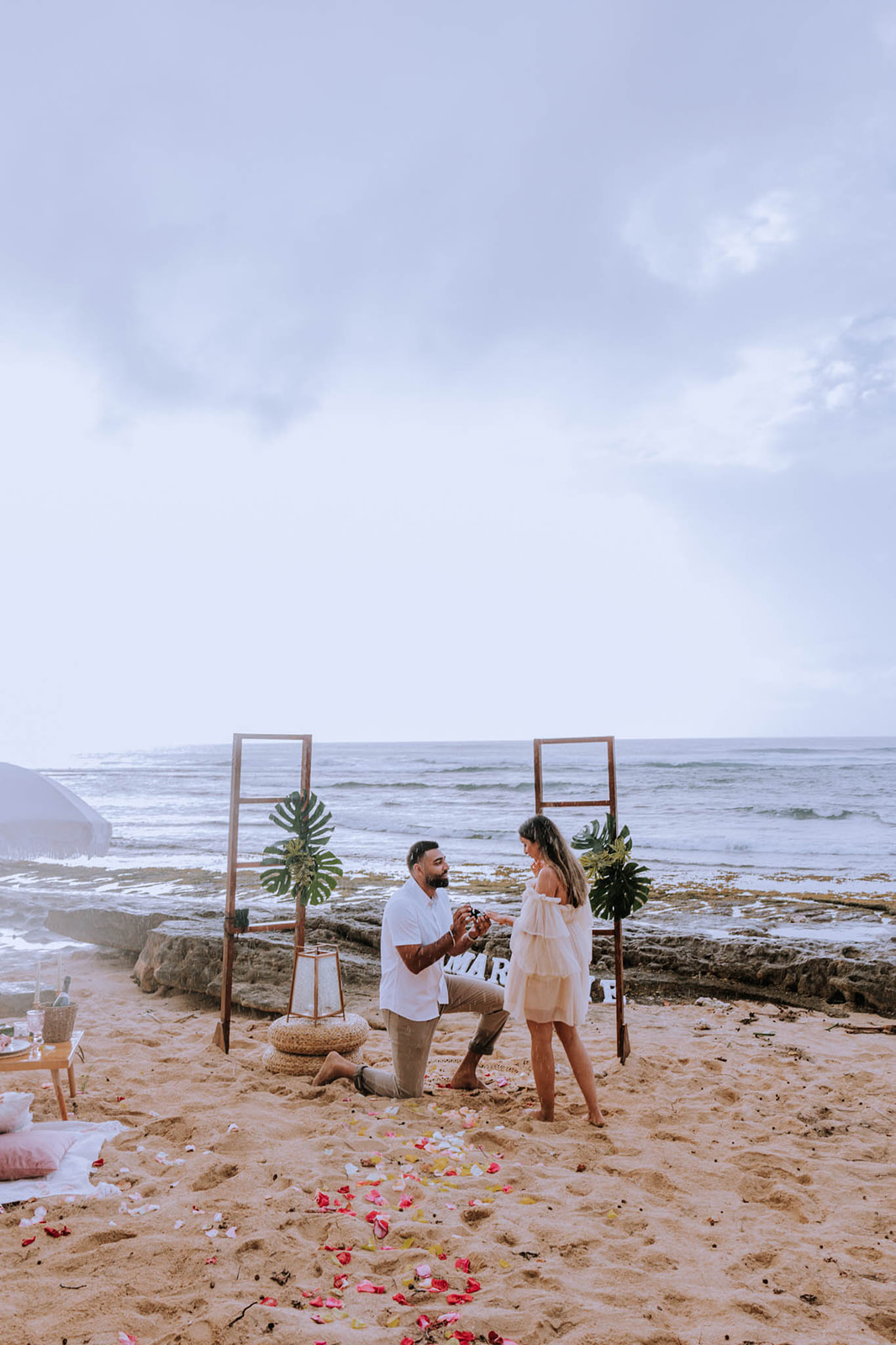 dream beach surprise proposal hawaii destination wedding photographer