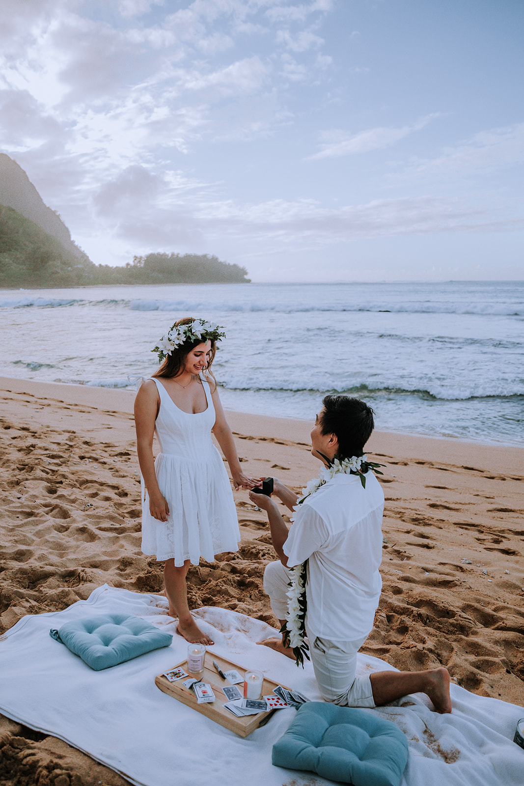 kauai beach surprise proposal destination hawaii wedding photographer